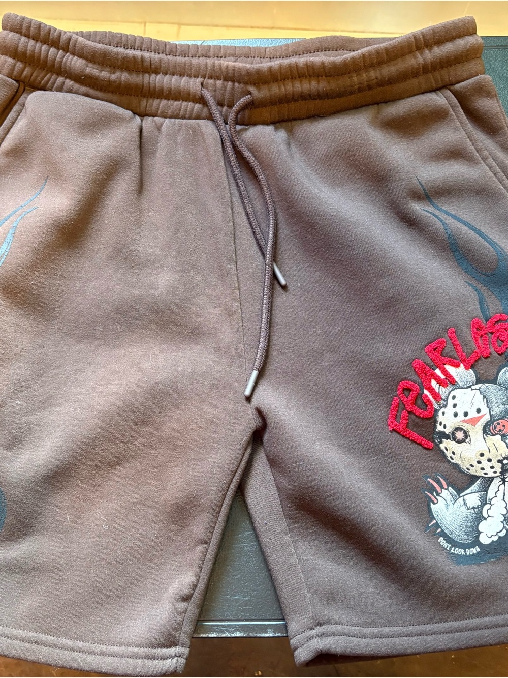 Brown Graphic Sweat Shorts - Unbranded